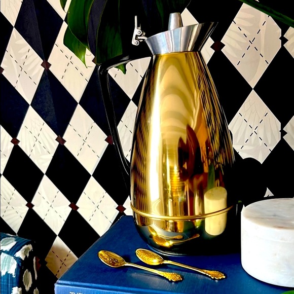 Vintage Other - Vintage MCM Alfi Gold Finish Coffee Carafe – 1.2L Vacuum Seal